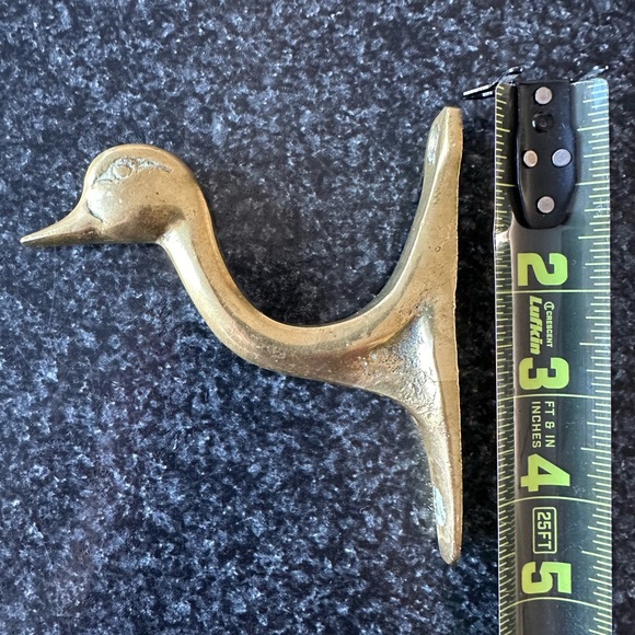Vintage Heavy Brass Duck Wall Hooks - Picture 5 of 7